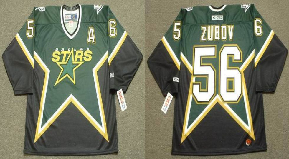 2019 Men Dallas Stars 56 Zubov Black CCM NHL jerseys